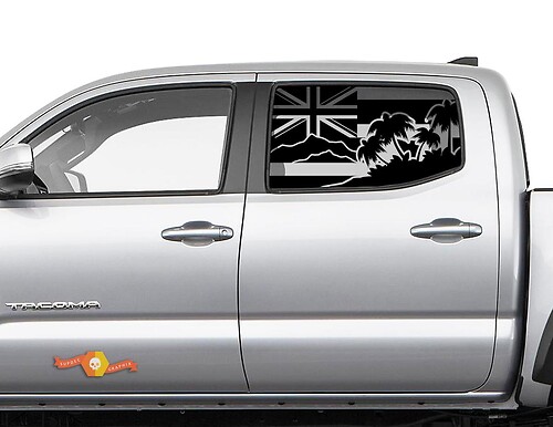 Drapeau Hawaii Halm Island Autocollant de fenêtre latérale adapté à Toyota Tacoma 4Runner Tundra
