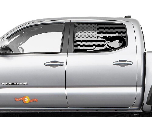 Toyota Tacoma 4Runner Tundra Hardtop Flag USA Alligator Autocollant de pare-brise JKU JLU 2007-2019 ou Dodge Challenger Charger Suba Ascent Forester Wrangler Rubicon - 139
