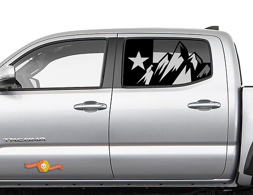 Autocollants latéraux drapeau Texas montagnes pour Toyota Tacoma 4Runner Tundra
