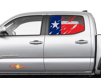 Toyota Tacoma 4Runner Tundra Hardtop Flag Texas Color Destroyed Windshield Decal JKU JLU 2007-2019 ou Dodge Challenger Charger Subaru Ascent Forester Wrangler Rubicon - 146
