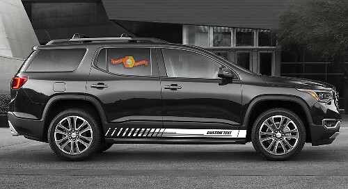 Autocollants en vinyle à rayures de bas de caisse de course pour GMC Acadia
