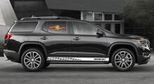 Autocollants en vinyle à rayures de bas de caisse de course pour GMC Acadia
 2