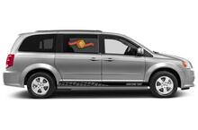 Autocollants en vinyle à rayures pour panneau à bascule de course pour Dodge Grand Caravan
 2