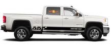 Autocollants en vinyle à rayures de panneau à bascule de course pour GMC Sierra 2500HD
 4