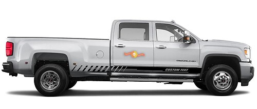 Autocollant vinyle à bandes de course personnalisées pour bas de caisse GMC Sierra 3500HD