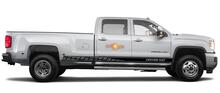 Autocollants en vinyle à rayures de panneau à bascule de course pour GMC Sierra 3500HD
 2