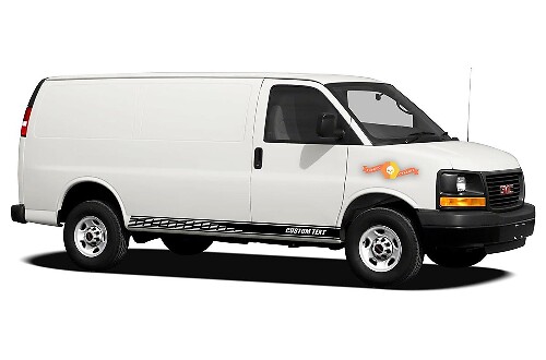 Autocollants en vinyle à rayures pour panneau à bascule de course pour GMC Savana Cargo

