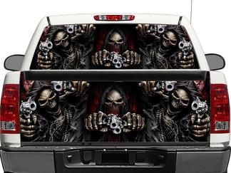 Skull Death Pistols Fenêtre arrière OU hayon Decal Sticker Pick-up Truck SUV Car
