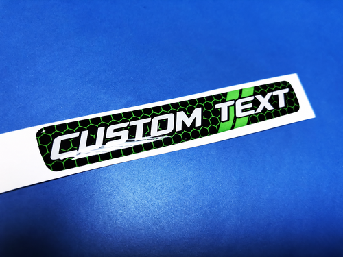 Lime Green Honeycomb Twin Stripes Custom Text Domed Insert — Autocollant vinyle (volant) pour Dodge Challenger