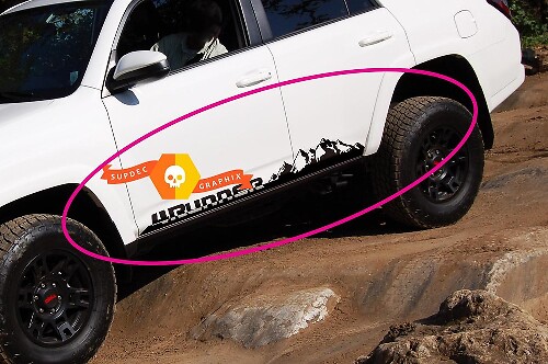 Paire d'autocollants en vinyle pour panneau à bascule latéral Mountains 4Runner pour Toyota 4Runner TRD
