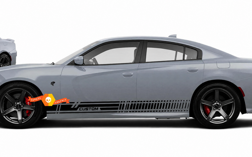 Paquet de bandes fentes personnalisées autocollant en vinyle pour bas de caisse Dodge Charger 2011-2026