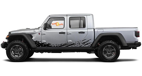 Grunge Splash Traces de salissures pour bas de caisse pour Jeep Gladiator 2019 2020 2021 pour les deux côtés
