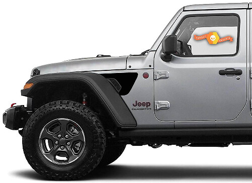 Kit d'autocollants en vinyle noir mat de style prise d'air d'aile Gravity pour Jeep Gladiator JT Wrangler JL JLU