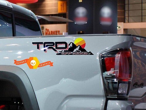 Autocollant en vinyle style montagne TRD Off Road pour caisse de Toyota Tundra