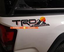 TRD hors route Vintage coucher de soleil Style 4x4 PRO Sport hors route côté vinyle autocollants décalcomanie Toyota Tacoma toundra FJ Cruiser
 2