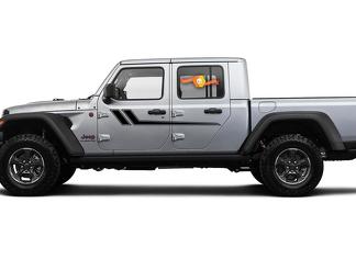 Jeep Gladiator Side JT Wrangler JL JLU portes rayures style vinyle autocollant kit graphique pour 2018-2021
