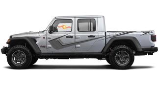Jeep Gladiator Side JT Wrangler JL JLU dot structure portes rayures style vinyle autocollant kit graphique pour 2018-2021
