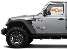 Kit d'autocollants en vinyle pour évent d'aile avec drapeau USA usé pour Jeep Gladiator Wrangler_2