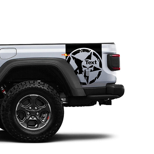 Autocollant vinyle graphique Étoile Punisher usée pour Jeep Gladiator