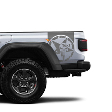 Paire de bandes de porte latérales Jeep Gladiator Star Destroyed Punisher autocollants décalcomanies vinyle graphique kit de rayures pour 2020-2021 pour les deux côtés
 2