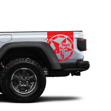 Paire de bandes de porte latérales Jeep Gladiator Star Destroyed Punisher autocollants décalcomanies vinyle graphique kit de rayures pour 2020-2021 pour les deux côtés
 3