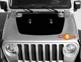 Jeep Gladiator JT Wrangler JL JLU Hood Solid style Vinyl sticker sticker Kit graphique pour 2018-2021
