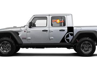 Autocollant Jeep Gladiator Side War Star Kit de rayures graphiques en vinyle pour carrosserie de style usine 2018-2021
