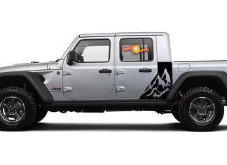 Autocollant Jeep Gladiator 2 Side Mountains Kit de bandes graphiques en vinyle pour carrosserie de style usine 2018-2021
