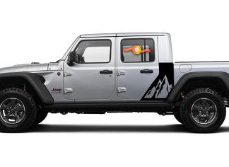 Autocollant Jeep Gladiator 2 Side Mountains Kit de bandes graphiques en vinyle pour carrosserie de style usine 2018 - 2021
