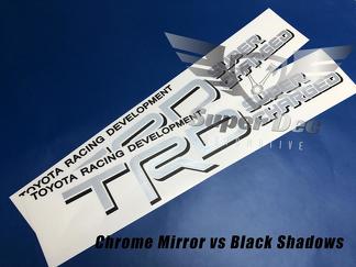 Paire de décalcomanies TRD Super Charged Silver Chrome Mirror with Black Shadows Toyota Racing Development
