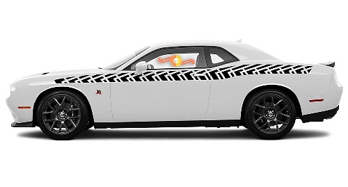 Paire de kits de bandes de course stroboscopiques Bodyline Style pleine longueur Dodge Challenger pour 2008 et plus
