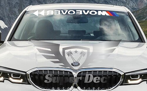 Autocollant vinyle bande pare-brise M-Style Move Over pour BMW séries G/F/E