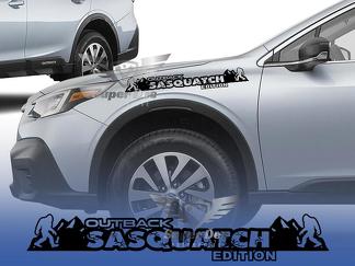 Autocollants de capot de montagnes Sasquatch pour autocollants de capot Subaru Outback
