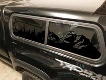 Tacoma Bed Topper windows Mountains Trees and Wolf or Deer or Trout travel Vinyl Sticker Decal fit to Toyota TRD PRO Tacoma 16-21
 2