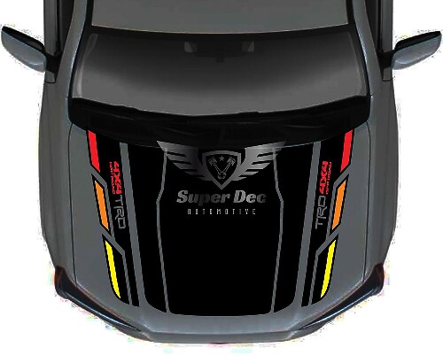 Autocollant en vinyle capot style TRD vintage pour Toyota 4Runner 5e génération sans prise d'air