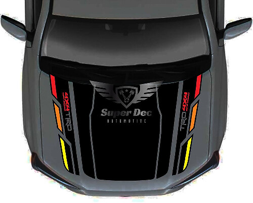 Autocollant en vinyle capot style TRD vintage pour Toyota 4Runner 5e génération sans prise d'air