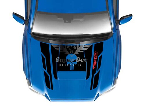 Autocollant en vinyle autocollant capot crâne Punisher style TRD pour Toyota Tacoma 2016-2021