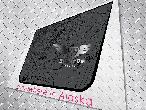Autocollant vinyle Carte topographique noire pour capot Jeep Wrangler et Gladiator