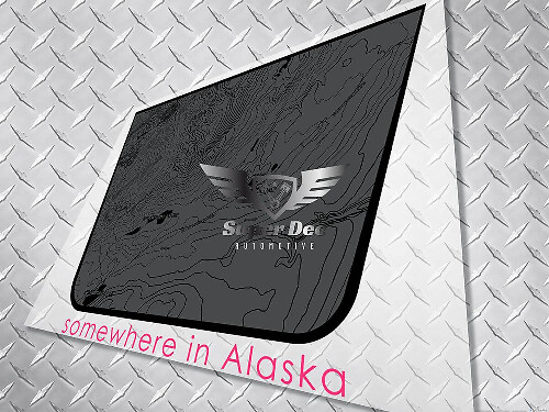 Autocollant vinyle Carte topographique noire pour capot Jeep Wrangler et Gladiator
