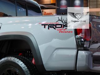 Paire d'autocollants de camion de chevet Big Bull Elk TRD Off Road Racing Development adaptés au Tacoma Tundra FJ Cruiser
