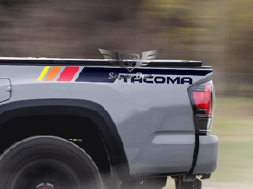 Autocollants en vinyle à bandes latérales style TRD vintage pour Toyota Tacoma