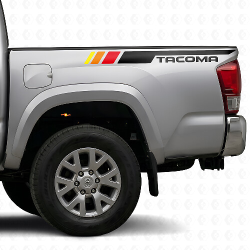 Kit d’autocollants vinyle bande latérale style Vintage TRD pour Toyota Tacoma