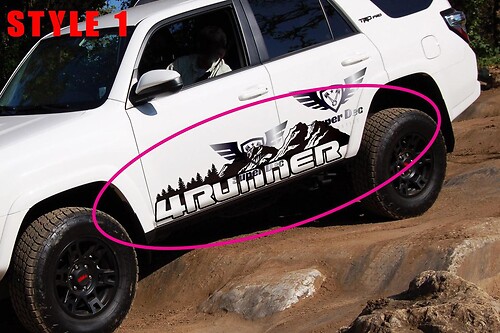 Autocollant Vinyle Paysage Montagne Latéral pour Toyota 4Runner 2009-2024
