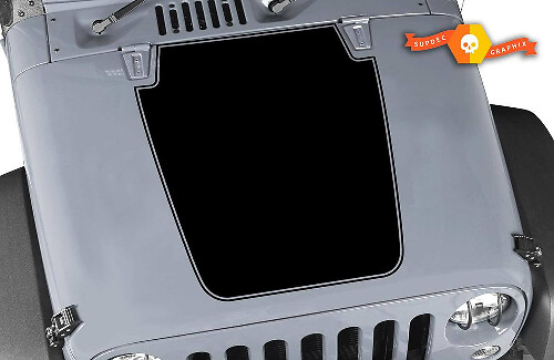 Autocollant Vinyle Noir Contour Capot pour Jeep Wrangler