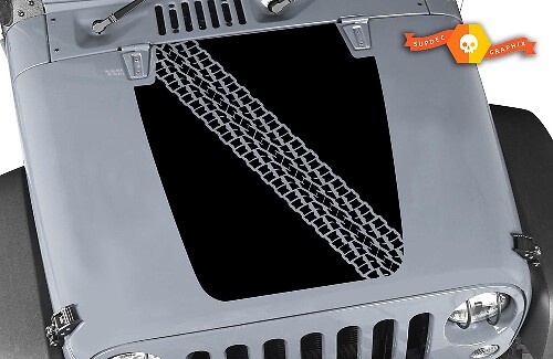 Autocollant en vinyle de piste de pneu pour capot de Jeep Wrangler