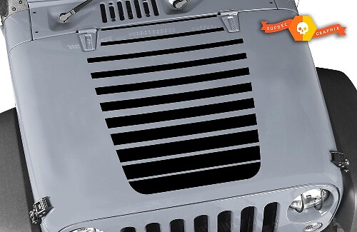 Capot de décalcomanie Jeep avec rayures vinyle toutes les couleurs autocollant JK LJ TJ 2007-2018
