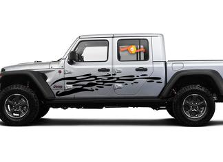 Jeep Gladiator Side JT Extra Large Side Drip Style Autocollant en vinyle Kit graphique pour 2018 - 2021
