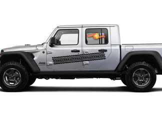 Jeep Gladiator Side JT Extra Large Side Tire Track Style Autocollant en vinyle Kit graphique pour 2018-2021

