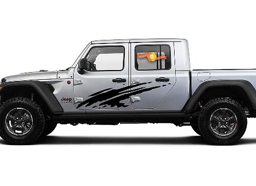 Kit de graphiques autocollants en vinyle style éclaboussures latérales extra grandes 2 pour Jeep Gladiator JT