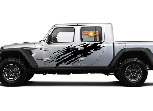 Jeep Gladiator Side Extra Large Side Splash unique Big Style Autocollant en vinyle Kit graphique pour JT 2018-2021
